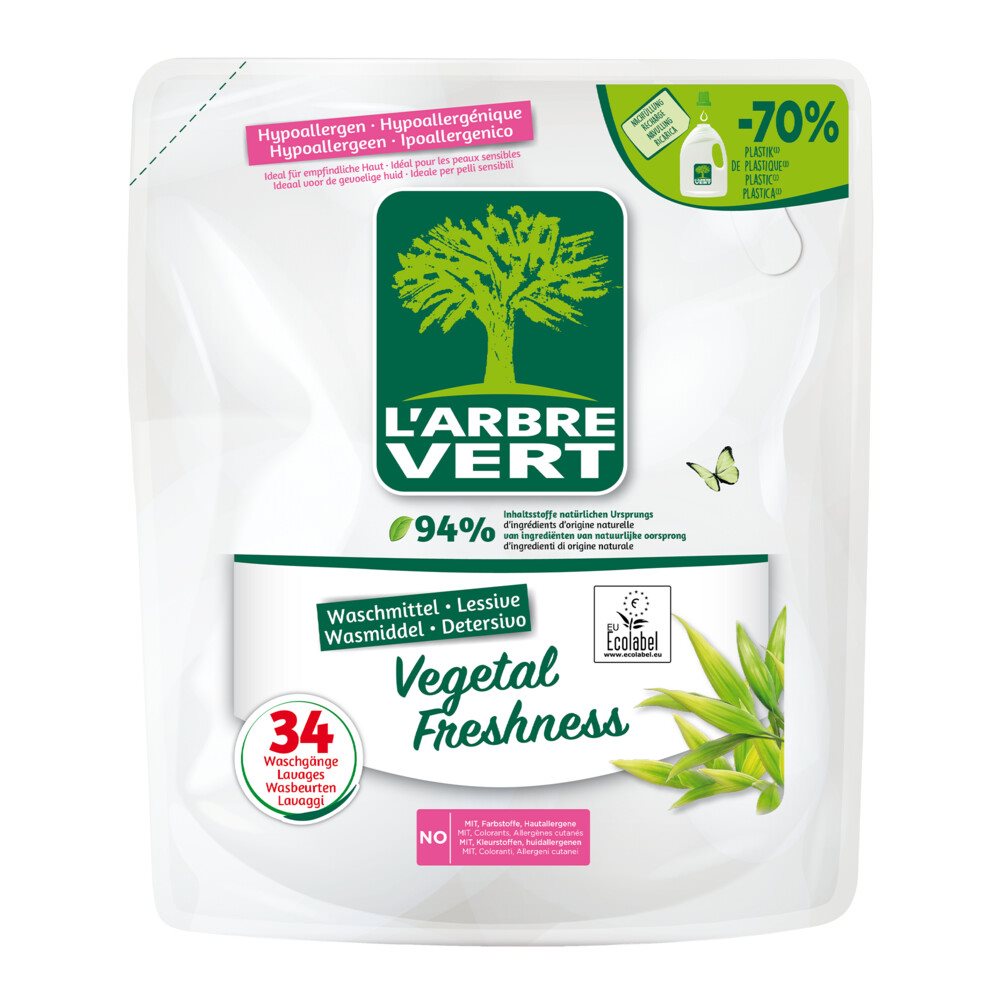 L'arbre Vert Refill Flüssigwaschmittel vegetal Btl 1.53 lt