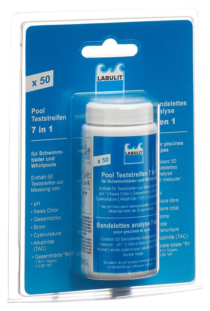 Labulit strisce analisi per piscina e spa 7in1 50 pz