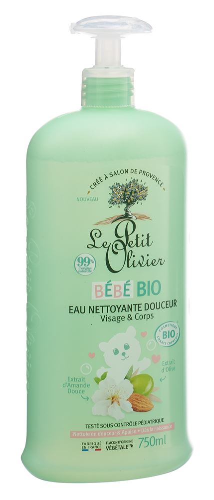 Le Petit Olivier bébé eau nettoyante visage & corps douceur bio fl 750 ml