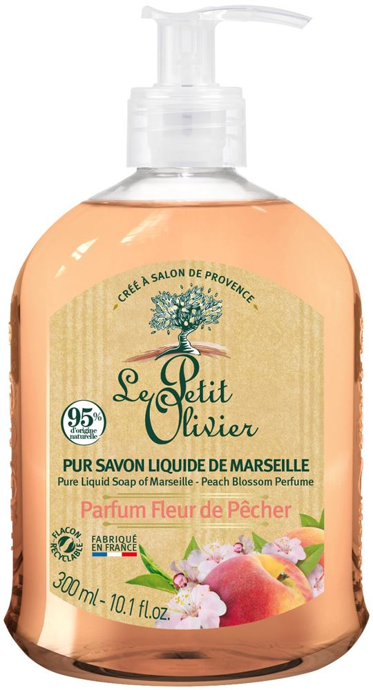 Le Petit Olivier pur savon liquide de Marseille parfum fleur de pêcher fl 300 ml
