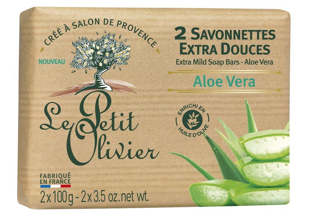 Image of Le Petit Olivier savonnettes extra douces aloe vera 2 x 100 g