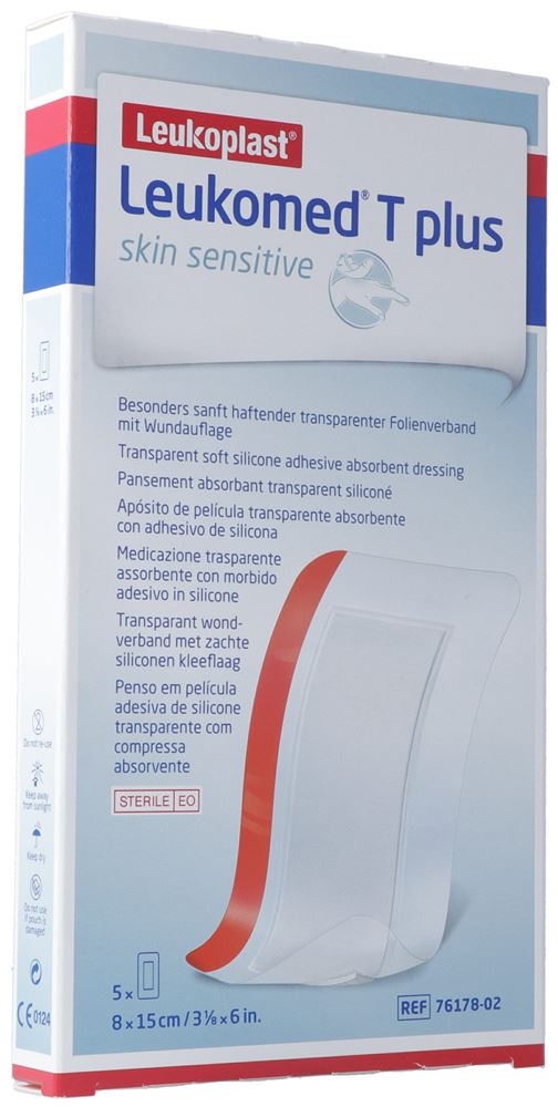 Image of Leukomed T plus skin sensitive 8x15cm 5 Stk