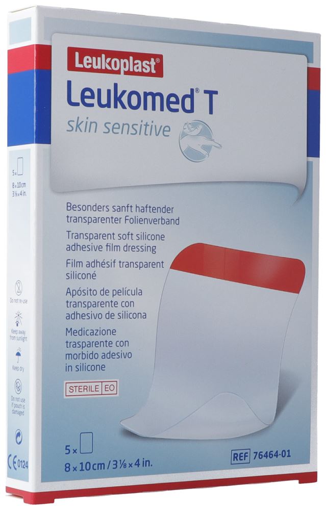 Image of Leukomed T skin sensitive 8x10cm 5 Stk