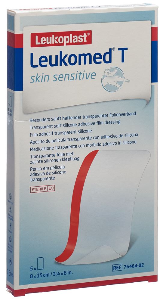 Image of Leukomed T skin sensitive 8x15cm 5 Stk