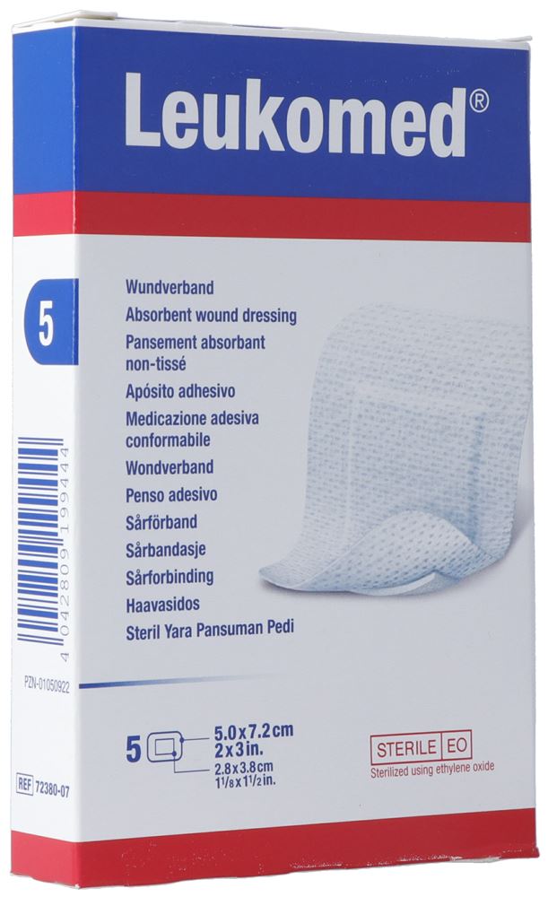 Leukomed pansement absorbant non-tissé 7.2x5cm 5 pce
