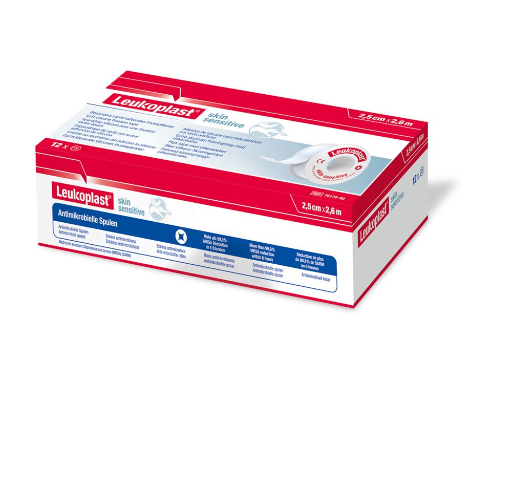 Image of Leukoplast skin sensitive Silikon 2.5cmx2.6m Rolle 12 Stk