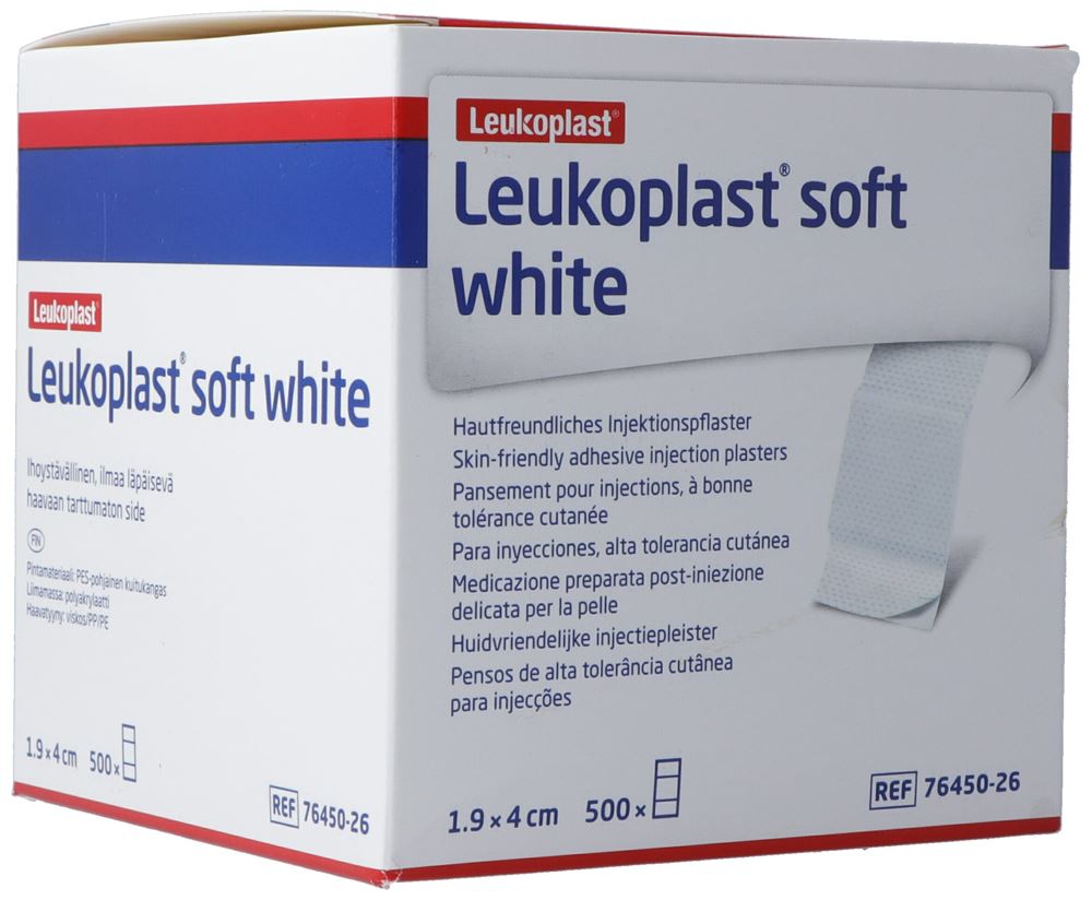Leukoplast soft white pansement pour injections 1.9x4cm 500 pce