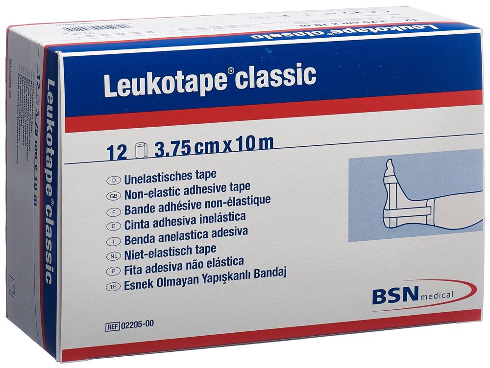 Image of Leukotape classic economy Pflasterband 10mx3.75cm weiss 12 Stk
