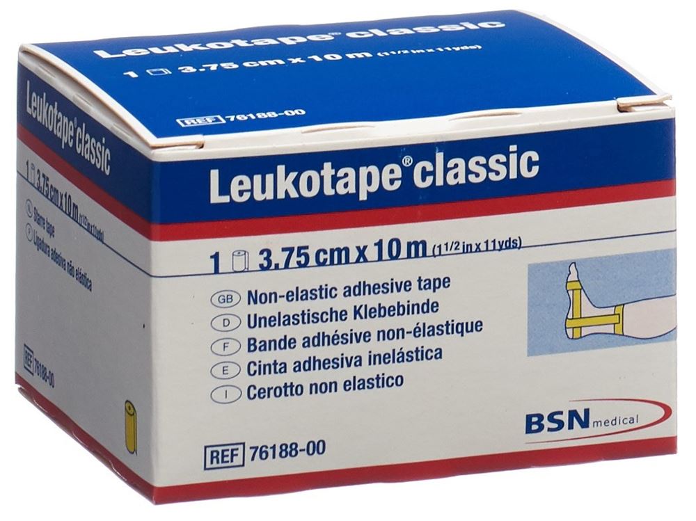 Leukotape classic bande adhésive 10mx3.75cm jaune