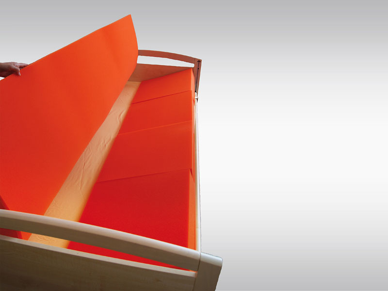 Ligasano orange coussin triangulaire 49x49x9/1cm 4 pce
