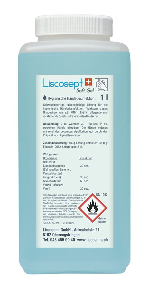 Liscosept Soft Gel disinfettante per le mani flacone euro 1000 ml