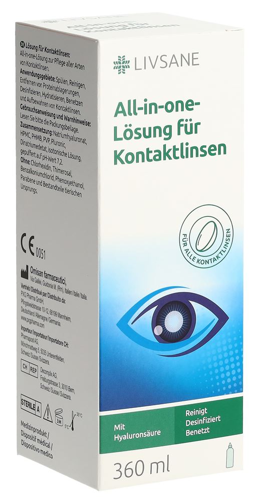 Livsane Soluzione tutto-in-uno per lenti a contatto flacone 360 ml