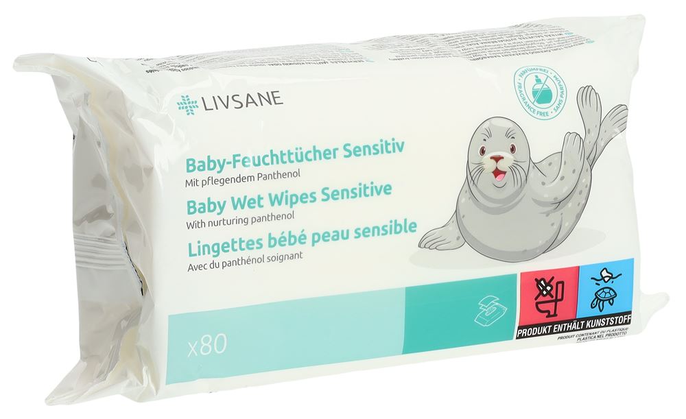 Livsane Lingettes bébé peau sensible 80 pce