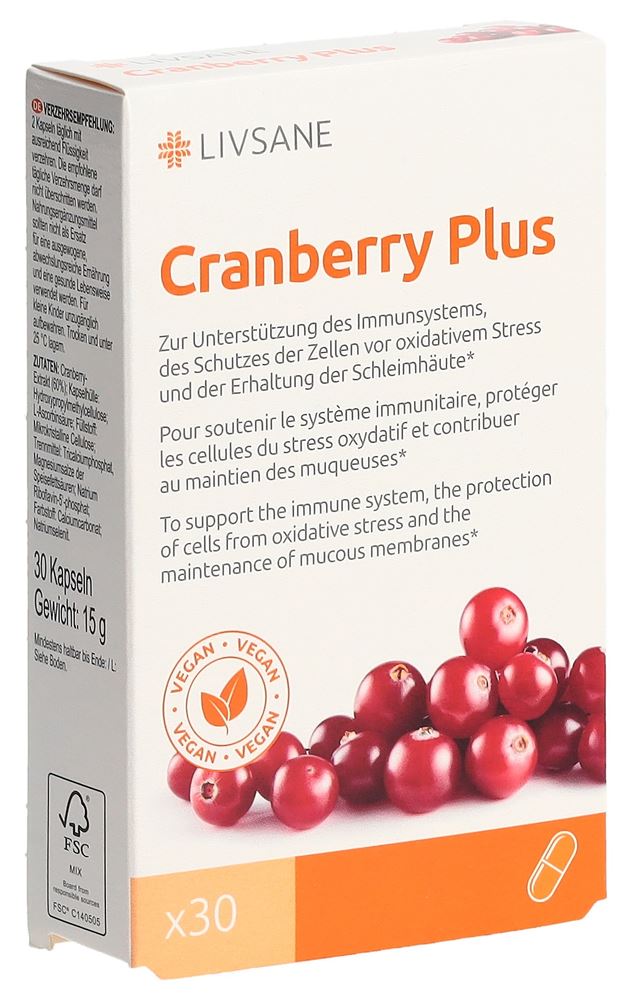 Image of Livsane Cranberry Plus Kaps 30 Stk