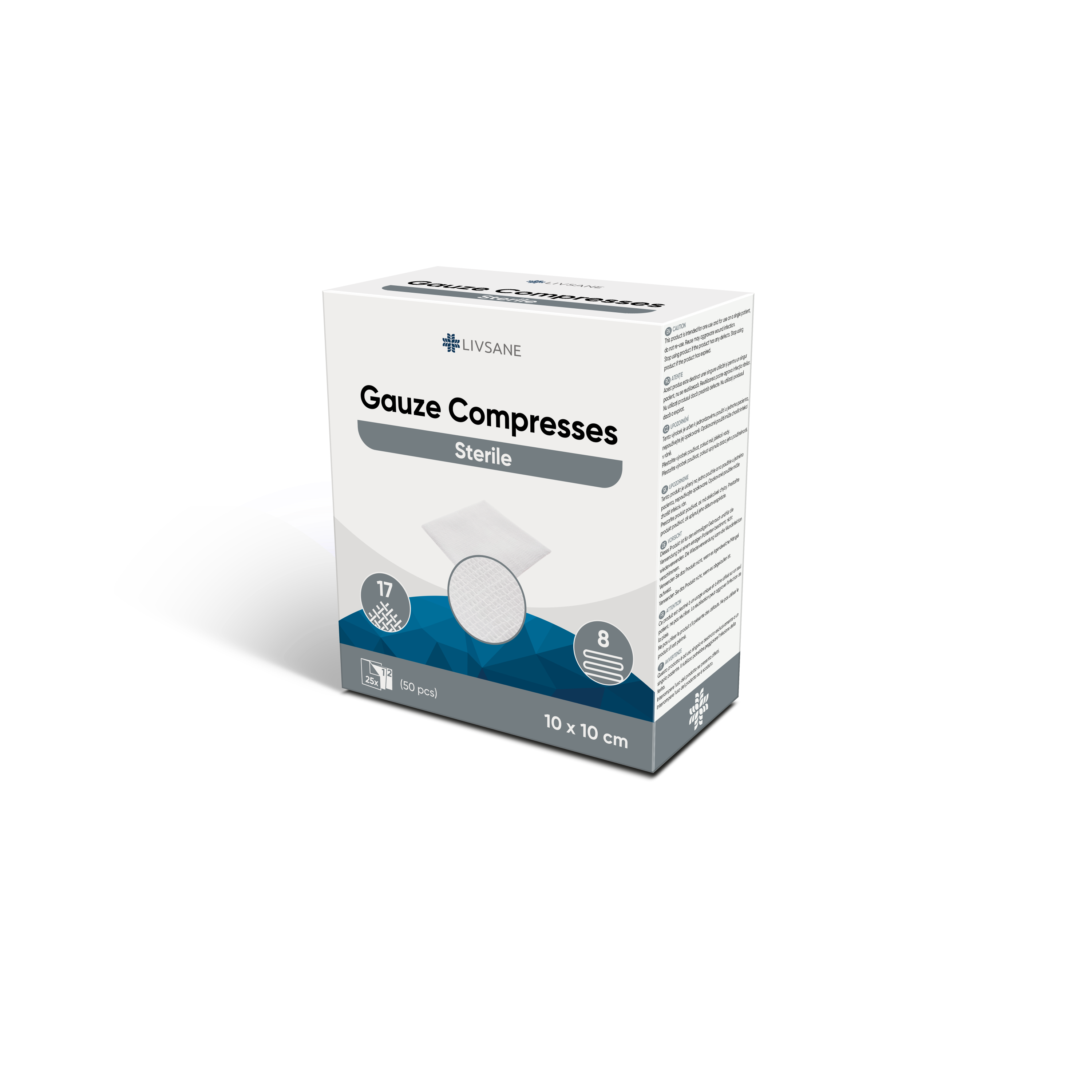 Image of Livsane Mullkompresse 10x10cm steril 2 x 25 Stk