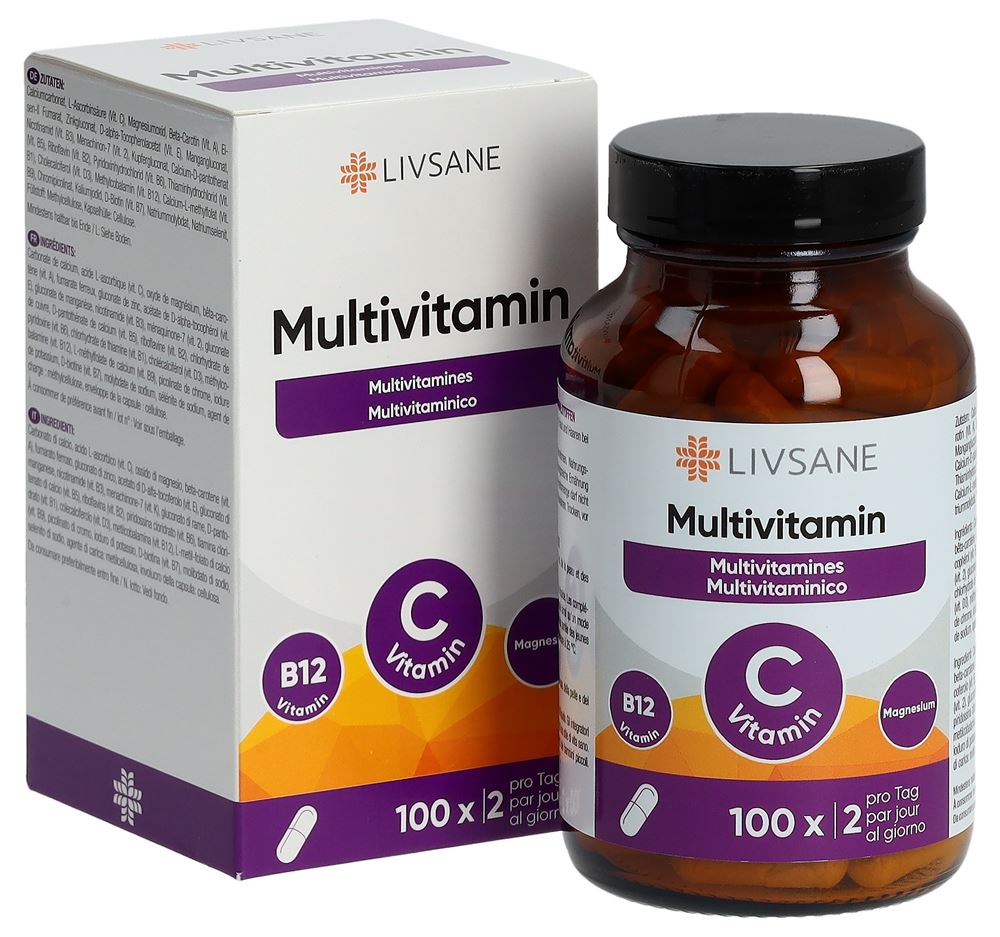 Image of Livsane Multivitamin Kaps Glas 100 Stk