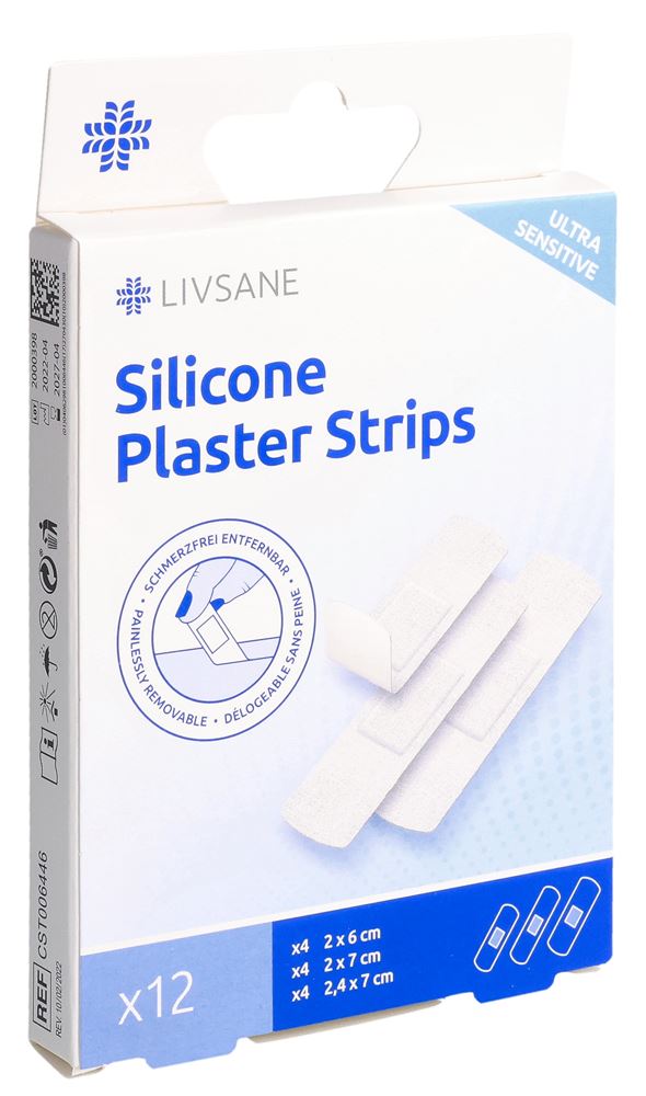 Image of Livsane Silikonpflaster-Streifen ultra sensitive 12 Stk