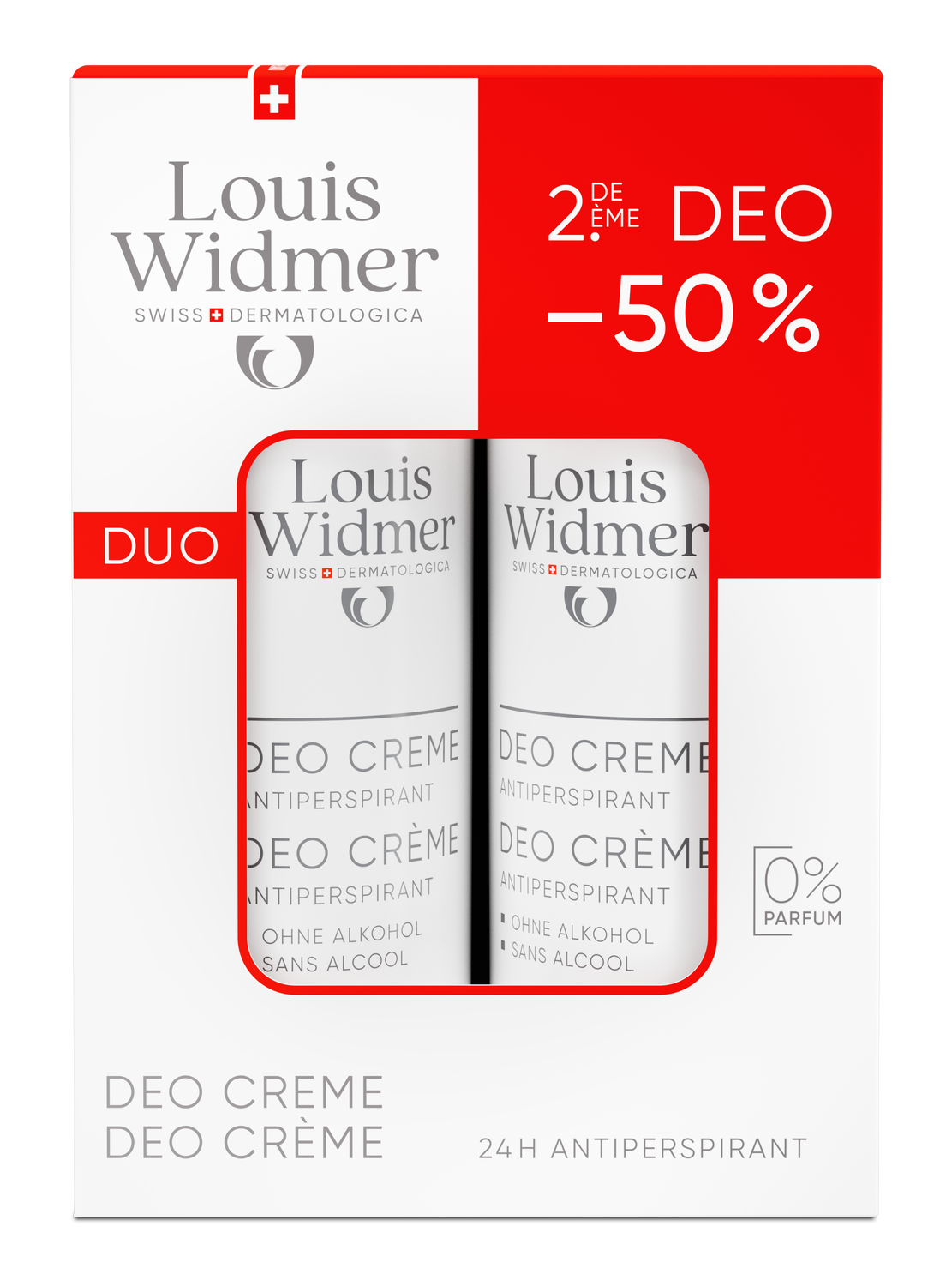 Louis Widmer Deo-Duo Creme Antiperspirant ohne Parfum 2 x 40 ml