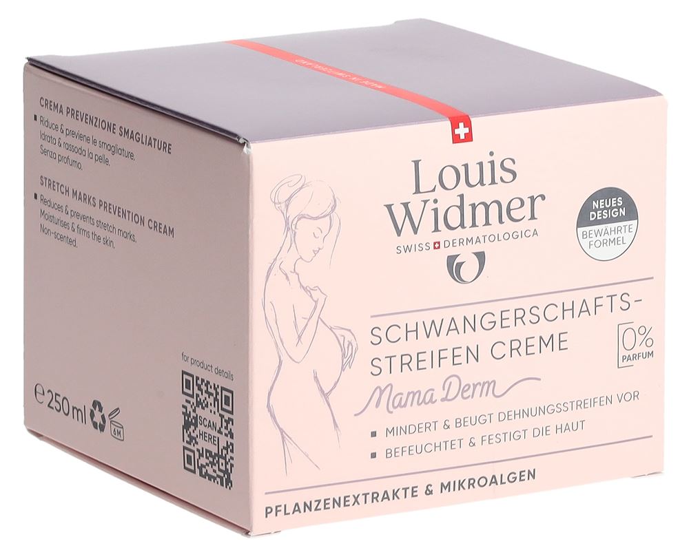Louis Widmer MamaDerm crema prevenzione smagliature senza profumo 250 ml