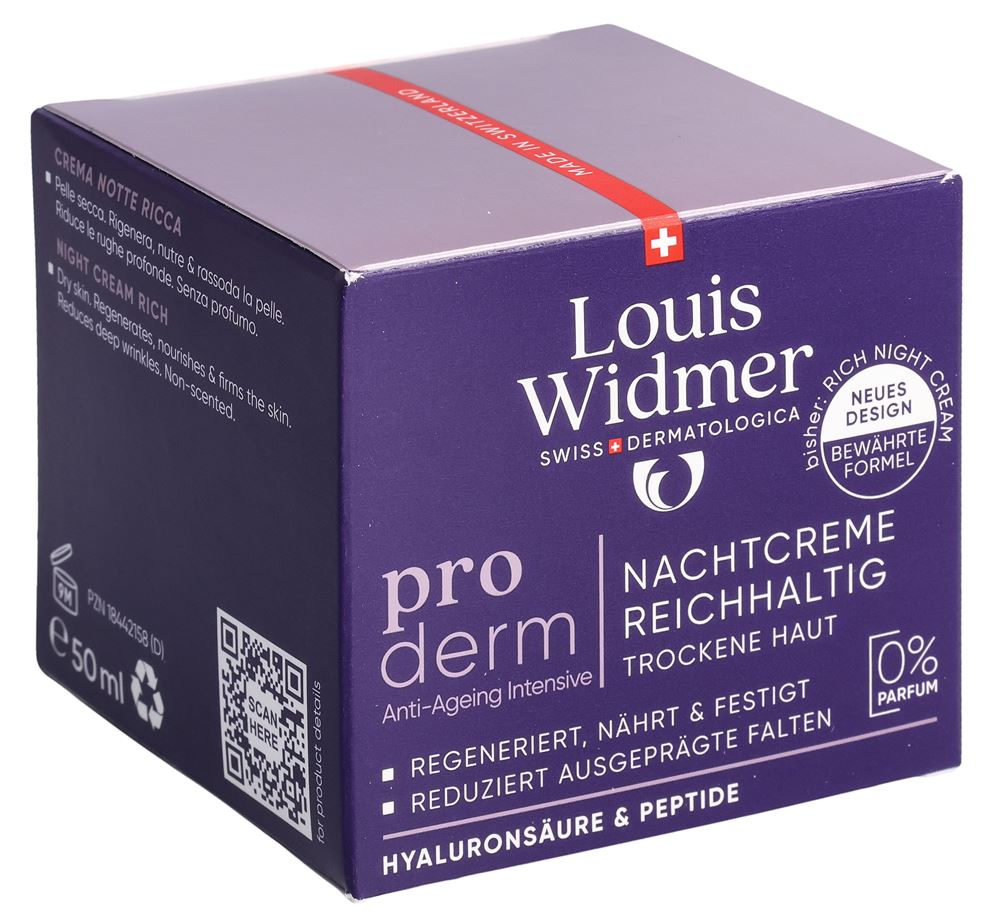 Louis Widmer Proderm Nachtcreme reichhaltig ohne Parfum 50 ml