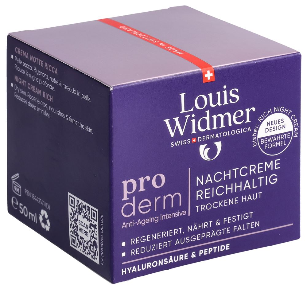Louis Widmer Proderm Nachtcreme reichhaltig parfumiert 50 ml