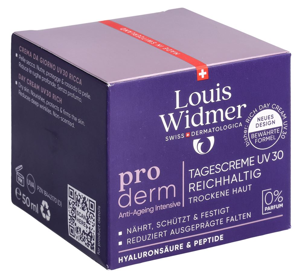 Louis Widmer Proderm Tagescreme Uv30 reichhaltig ohne Parfum 50 ml