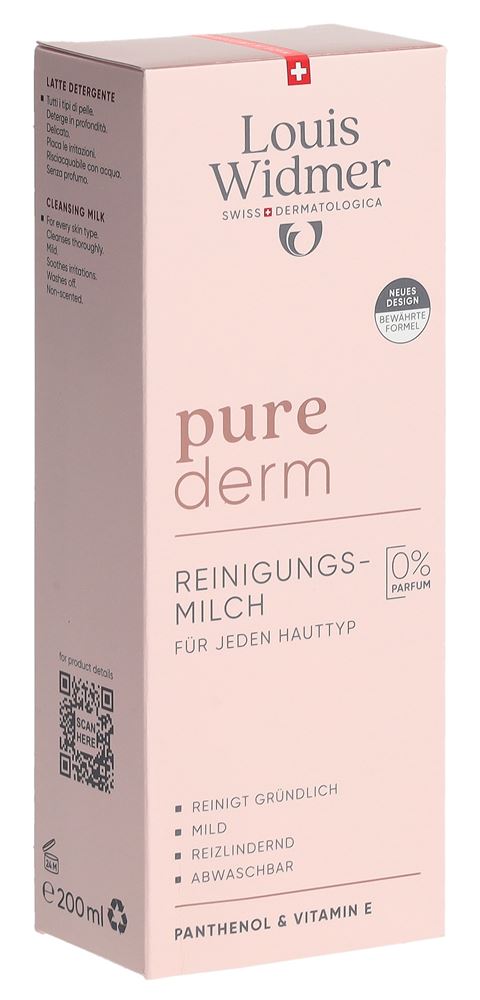 Louis Widmer Purederm Reinigungsmilch ohne Parfum 200 ml
