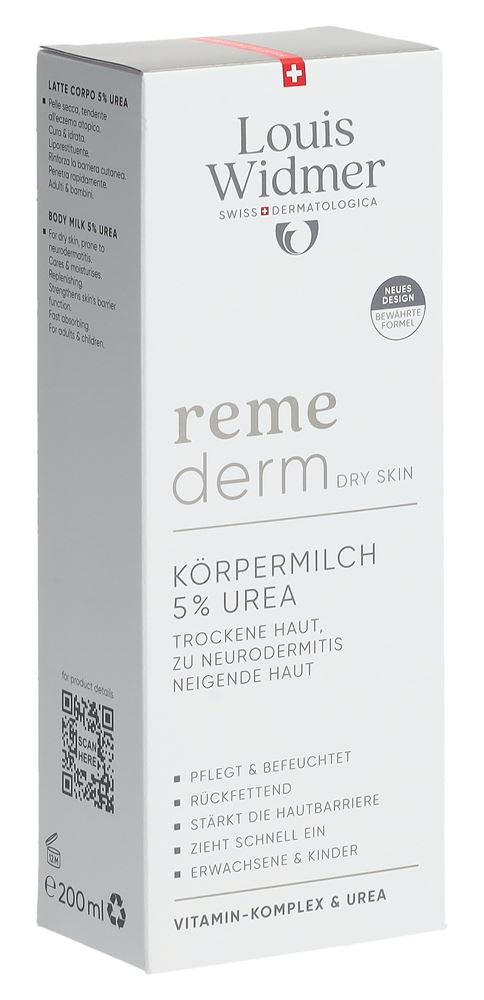 Louis Widmer Remederm Körpermilch 5% Urea parfumiert 200 ml