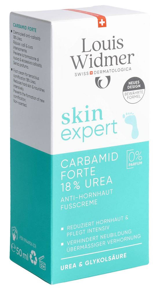 Louis Widmer Skinexpert Carbamid Forte 18% Urea ohne Parfum 50 ml