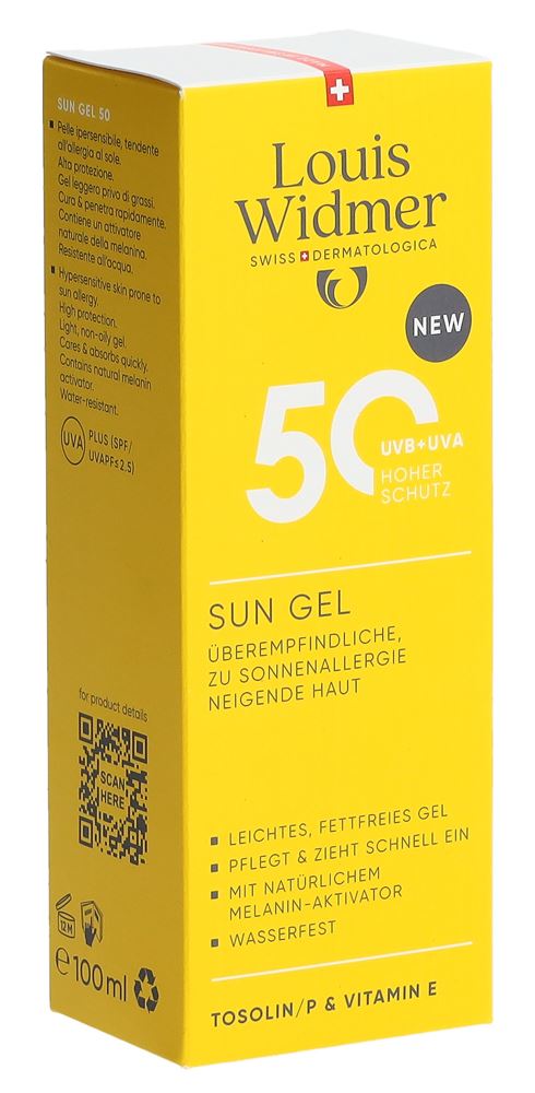 Louis Widmer sun gel Spf50 profumato 100 ml