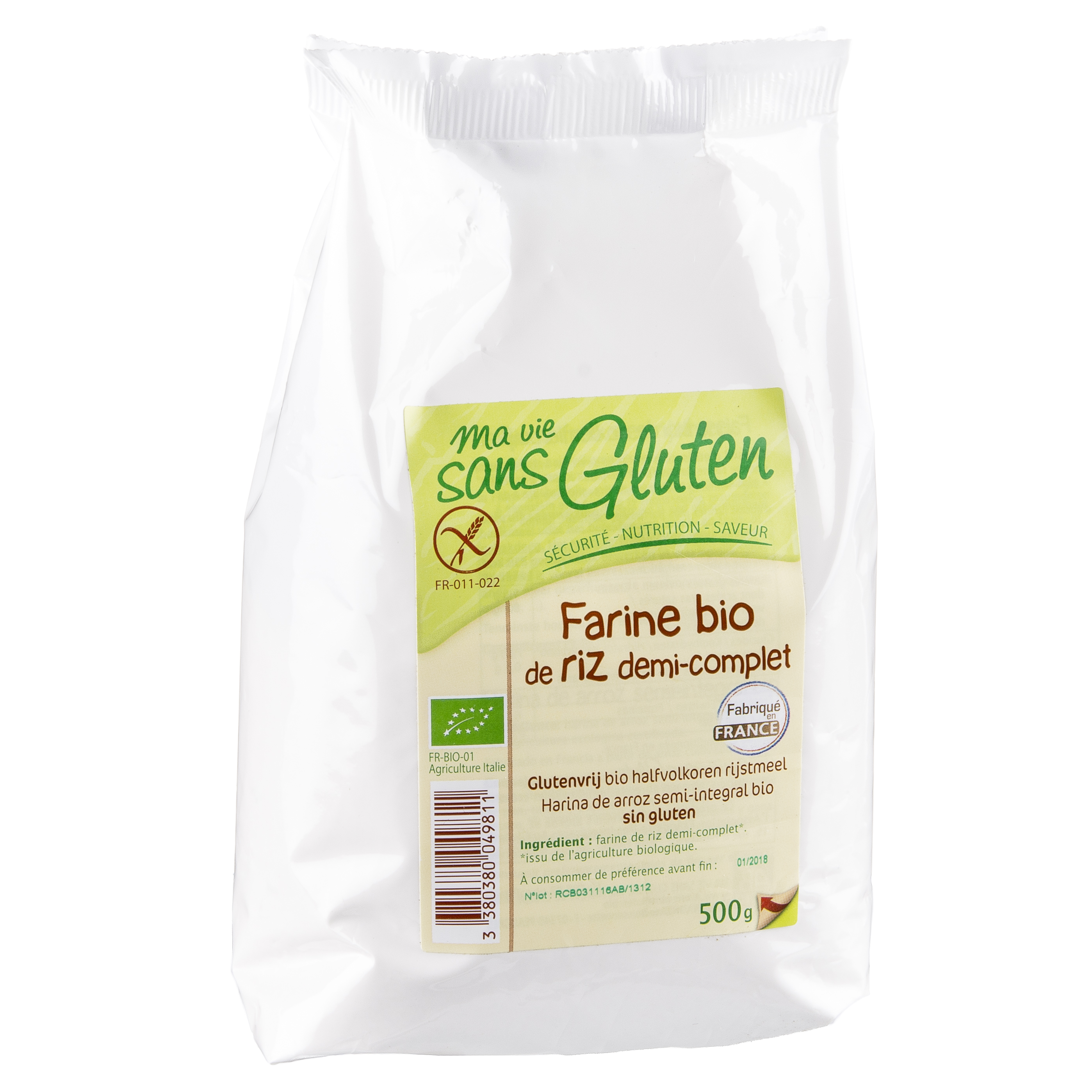 Image of ma vie sans Gluten Mehl Reis Halbvollkorn 500 g
