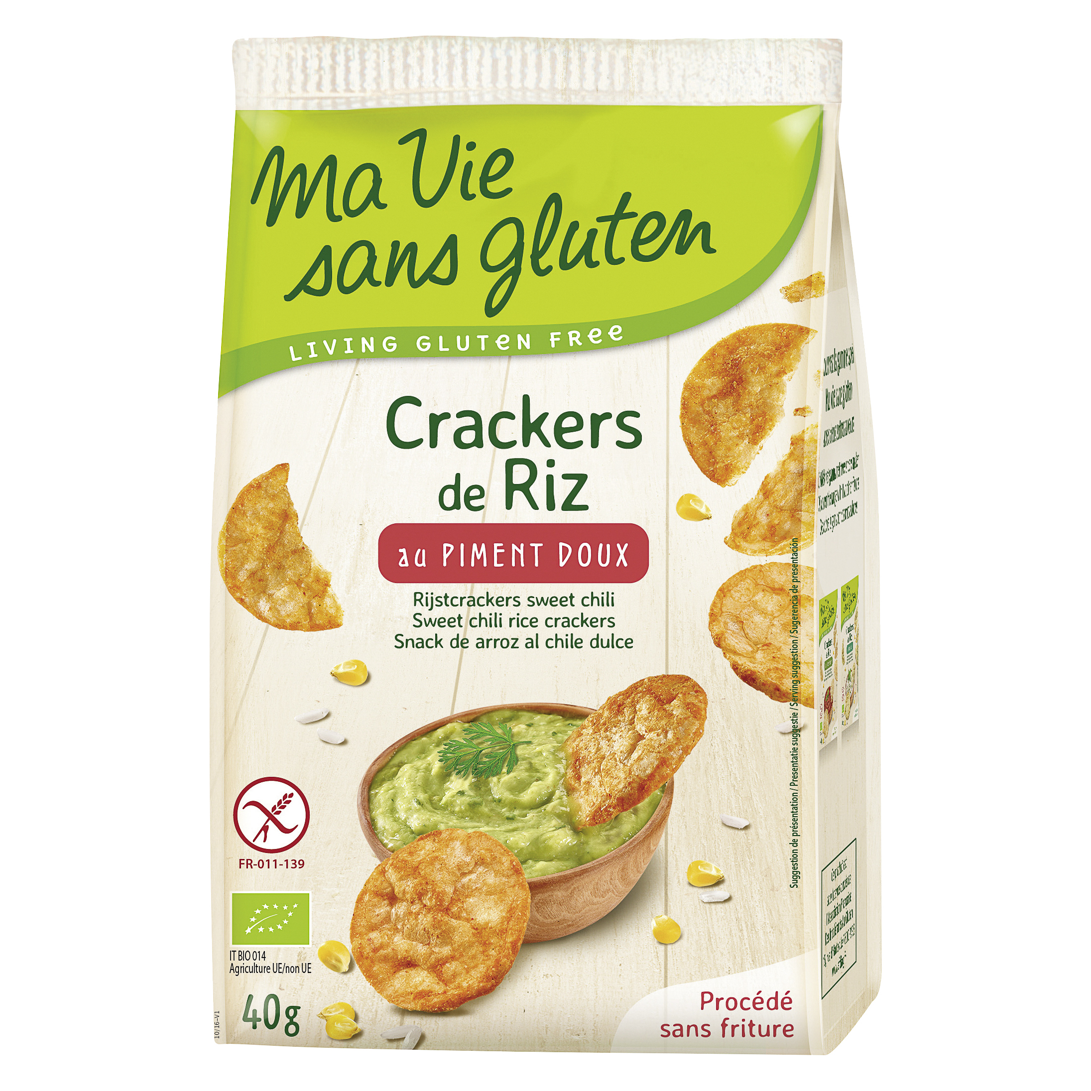 ma vie sans Gluten Crackers de riz au piment doux 40 g