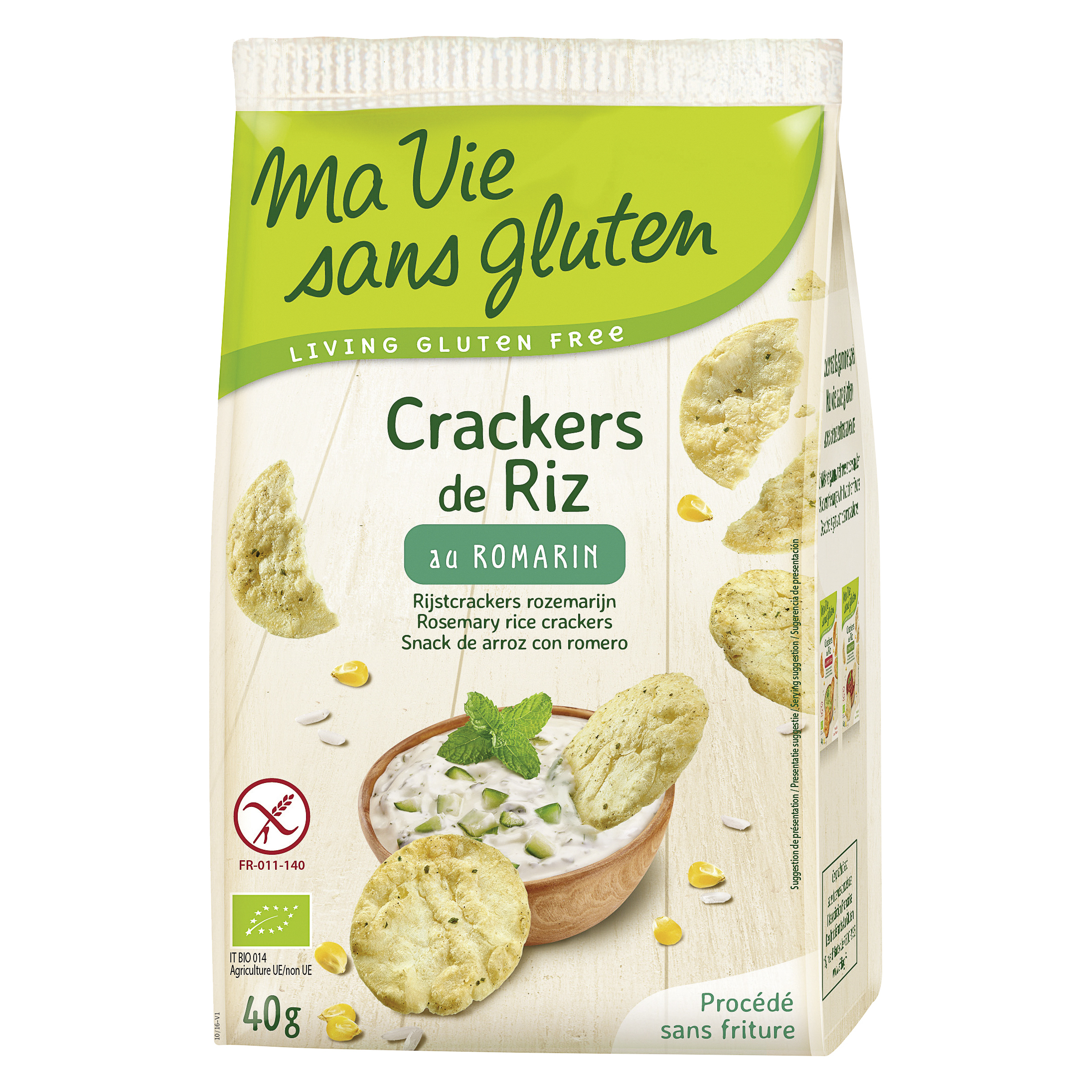ma vie sans Gluten Crackers de riz au romarin 40 g