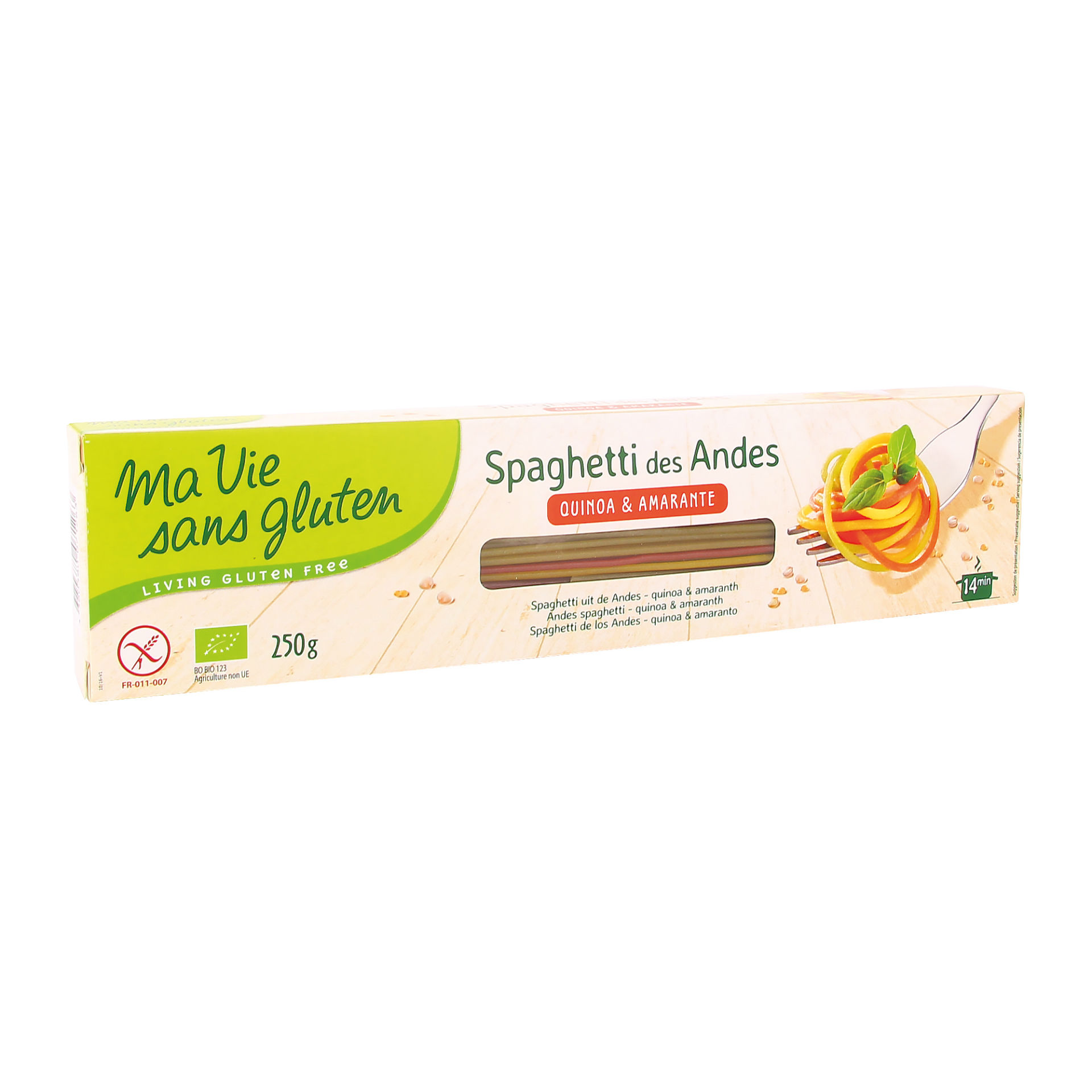 ma vie sans Gluten Spaghetti des Andes tricolores 250 g