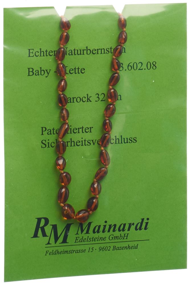 Image of Mainardi Natur Bernstein 32cm Barock Sicherheitsverschluss