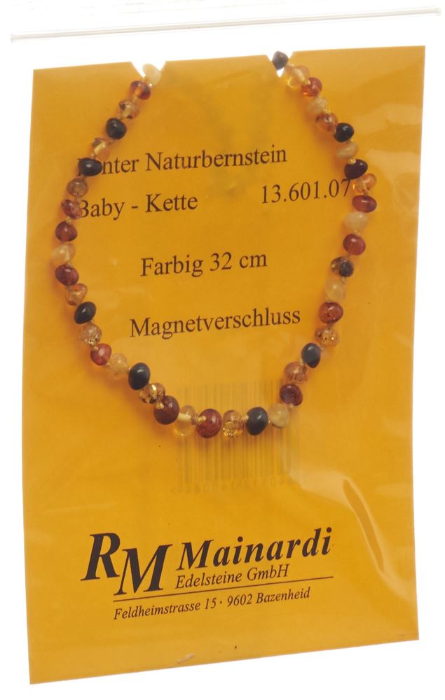Image of Mainardi Natur Bernstein 32cm farbig Magnetverschluss