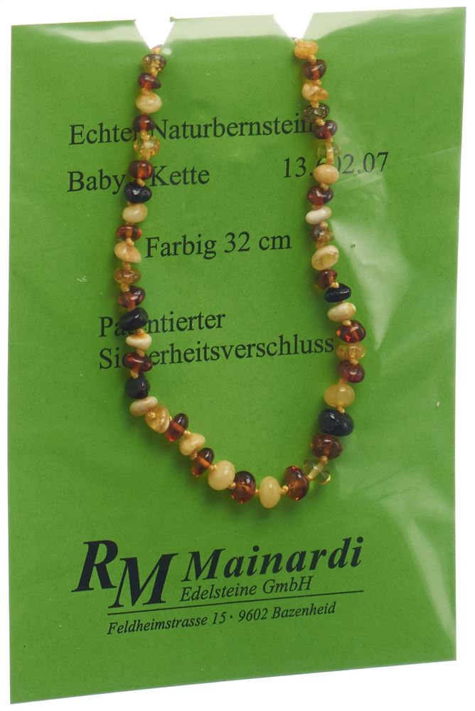 Image of Mainardi Natur Bernstein 32cm farbig Sicherheitsverschluss