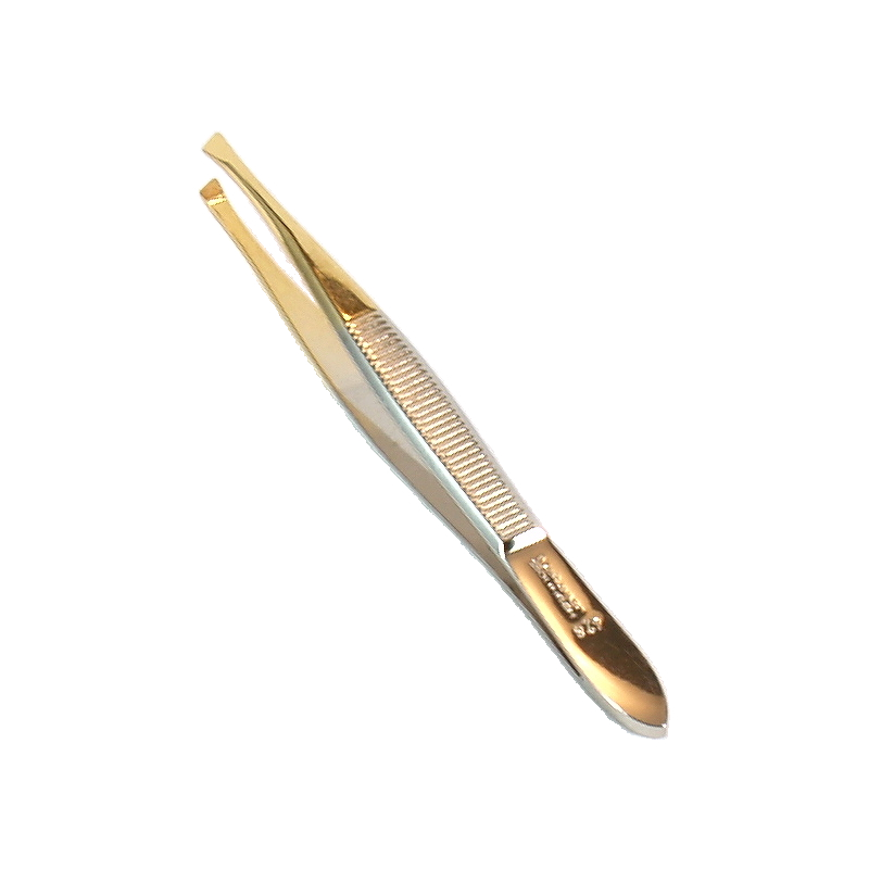 Malteser Pinzette schräg Nickel/Gold 8cm No 9