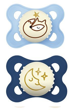 MAM Night Nuggi Silikon 0-6 Monate Boy 2 Stk