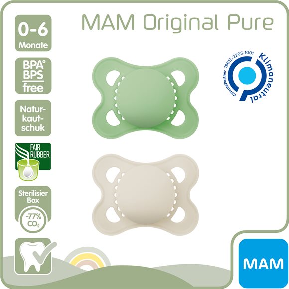 MAM Original Nuggi Kautschuk 0-6 Monate 2 Stk
