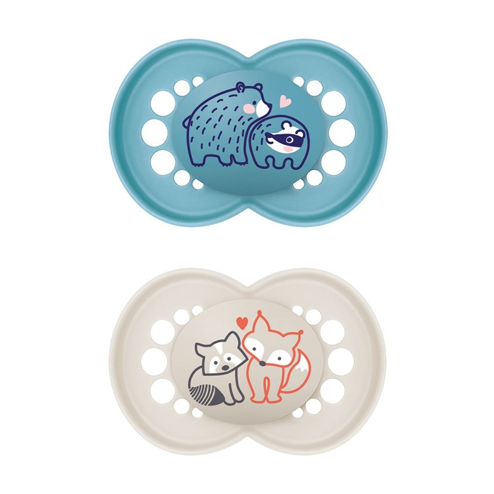 MAM Original Nuggi Silikon 6-16 Monate Boy Box 2 Stk