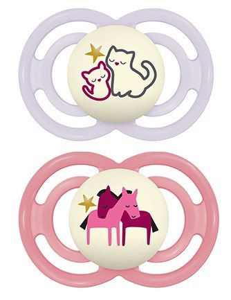 MAM Perfect Night Nuggi Silikon 6-16 Monate Girl 2 Stk