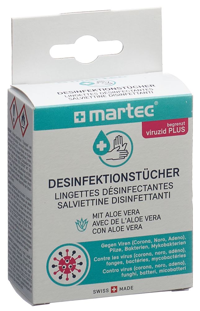 martec Lingettes désinfectantes avec de l'aloe vera sach 10 pce