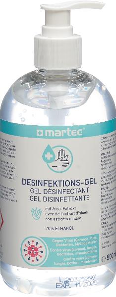 martec Gel disinfettante per le mani con pompa 500 ml