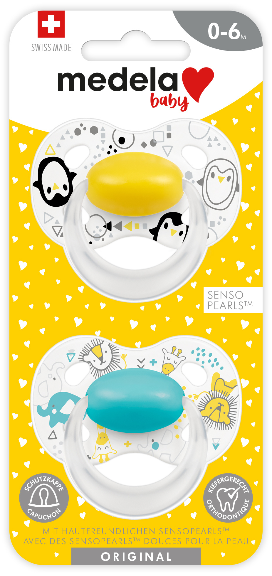 Image of Medela Baby Nuggi Original 0-6 Gelb Blau 2 Stk