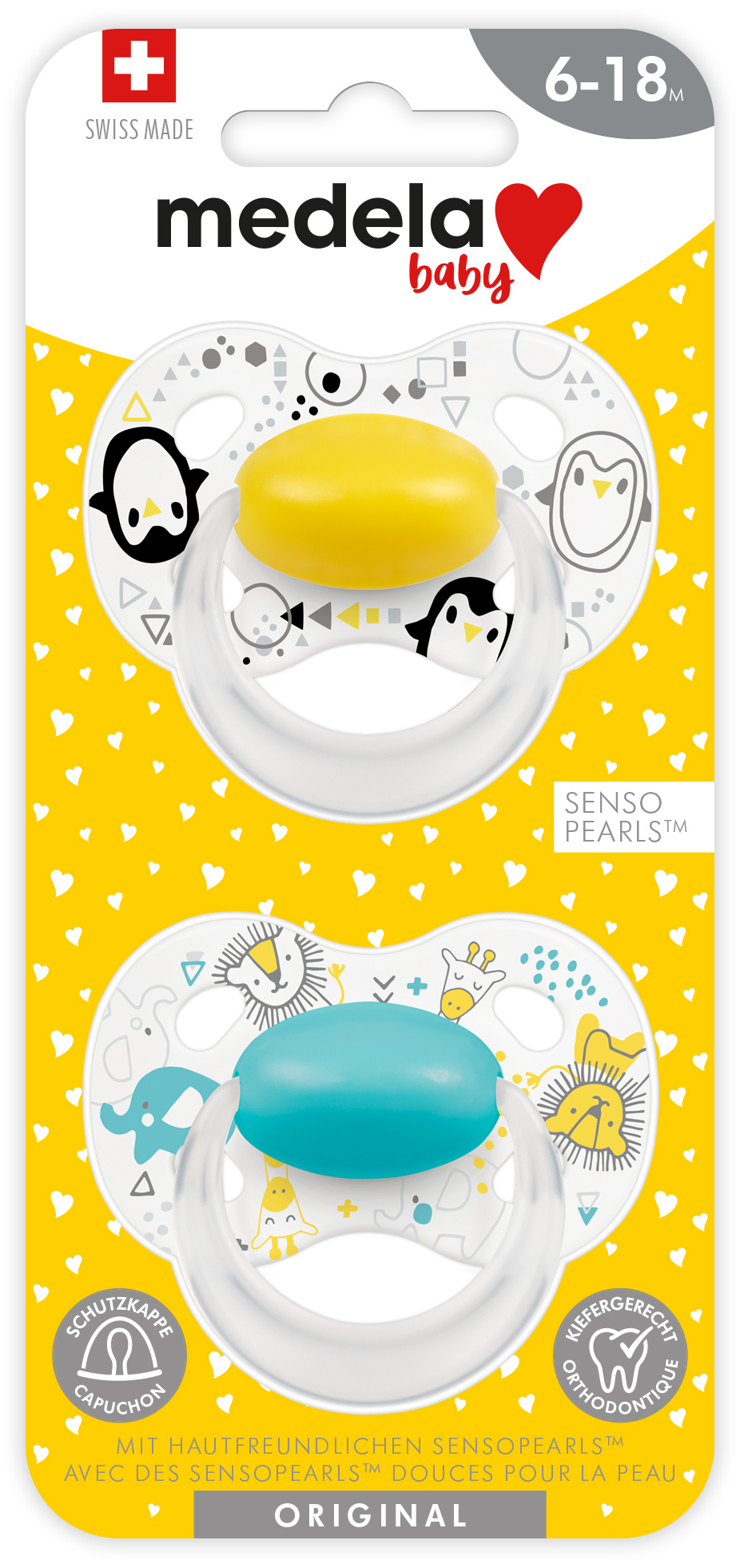 Image of Medela Baby Nuggi Original 6-18 Gelb Blau 2 Stk