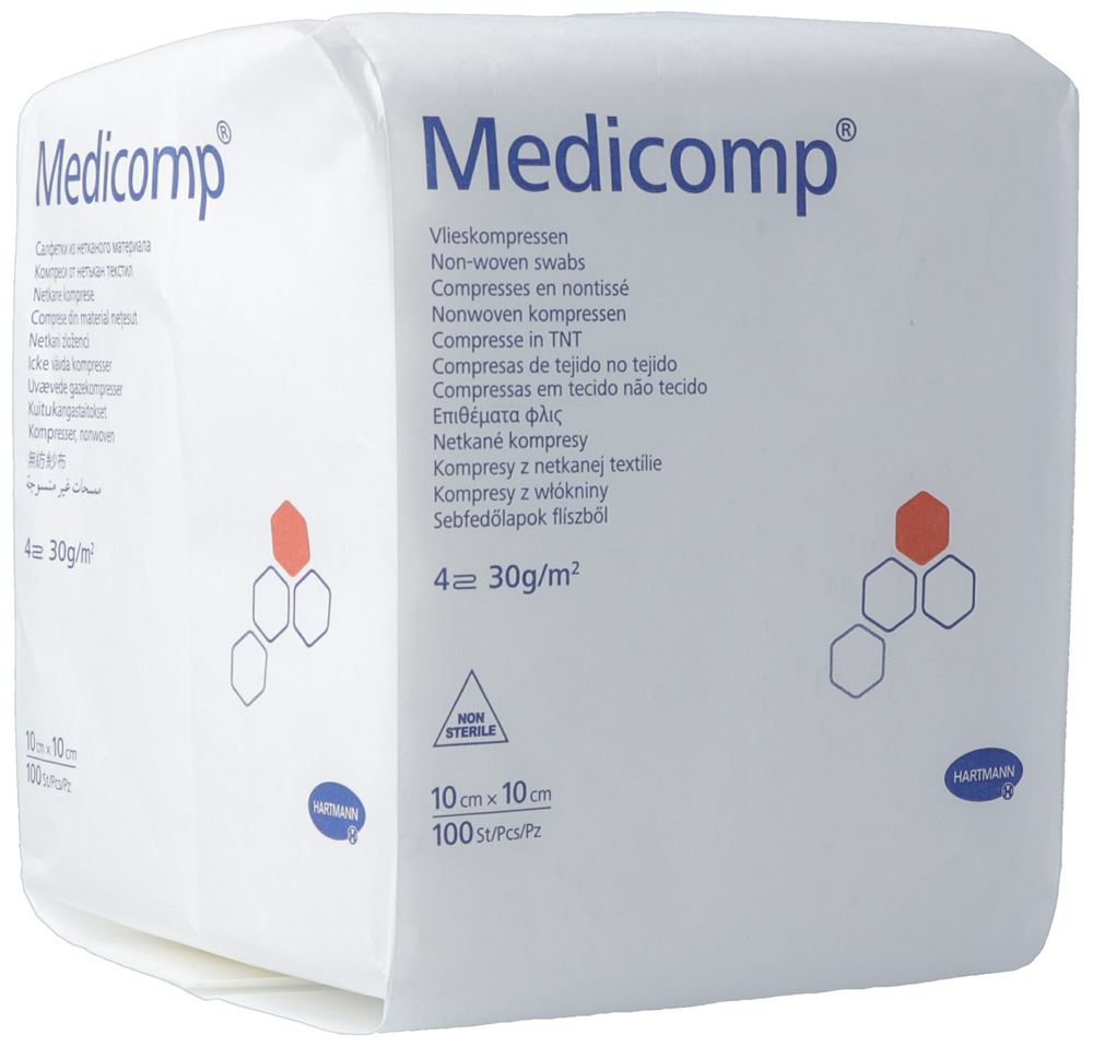 Image of Medicomp 4 fach S30 10x10cm unsteril Btl 100 Stk