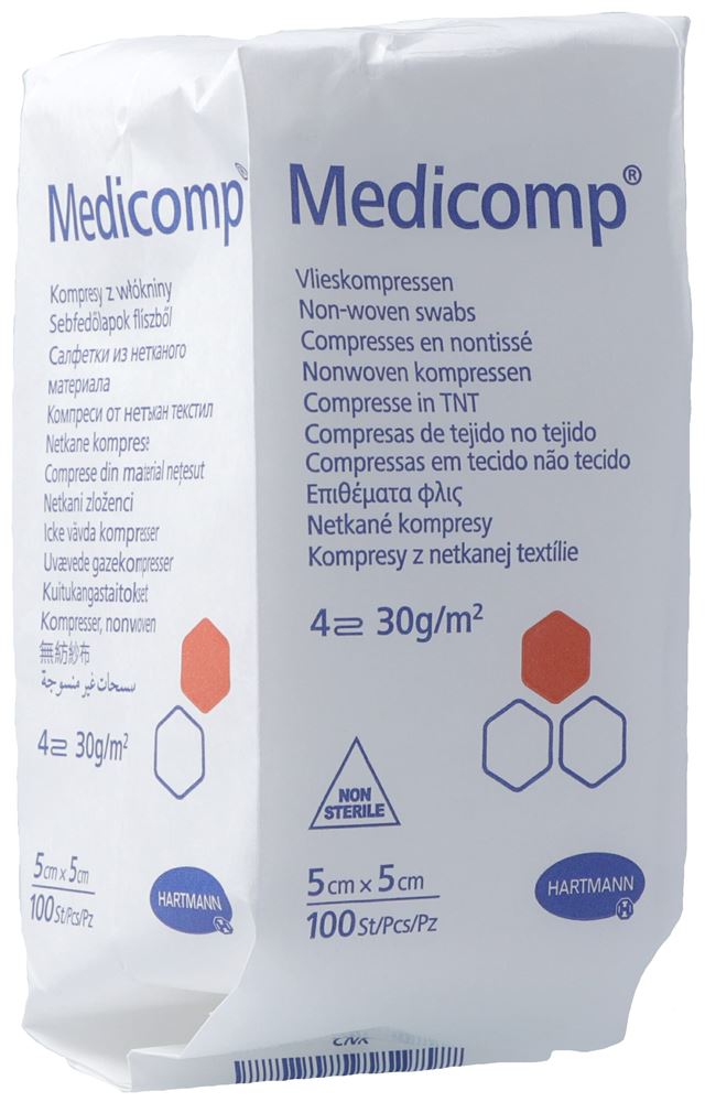 Image of Medicomp 4 fach S30 5x5cm unsteril Btl 100 Stk