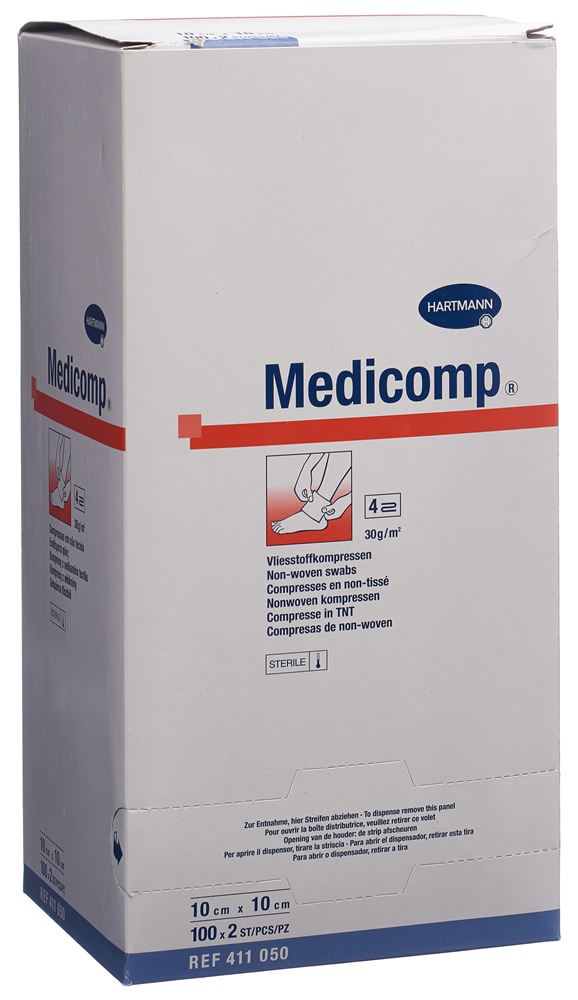 Medicomp Bl 4 fach S30 10x10 steril 100 x 2 Stk