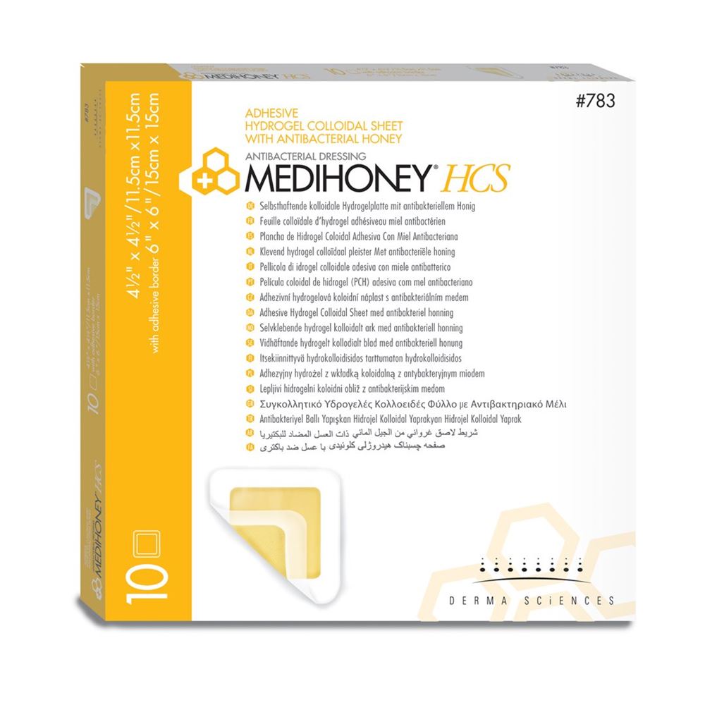 Medihoney Antibacterial HCS 11x11cm Adhesive 10 pce